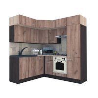 Bucatarie de Colt BIG GENA NEW DR. 180-210, Wenge / Decor K004
